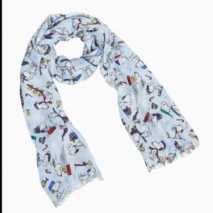 Peanuts Soft Fringe Scarf in Ski Jump Snoopy NWOT